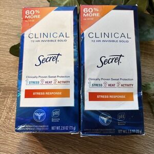 LOT OF 2 Secret Clinical Strength Antiperspirant Deodorant For Women 2.6 Oz